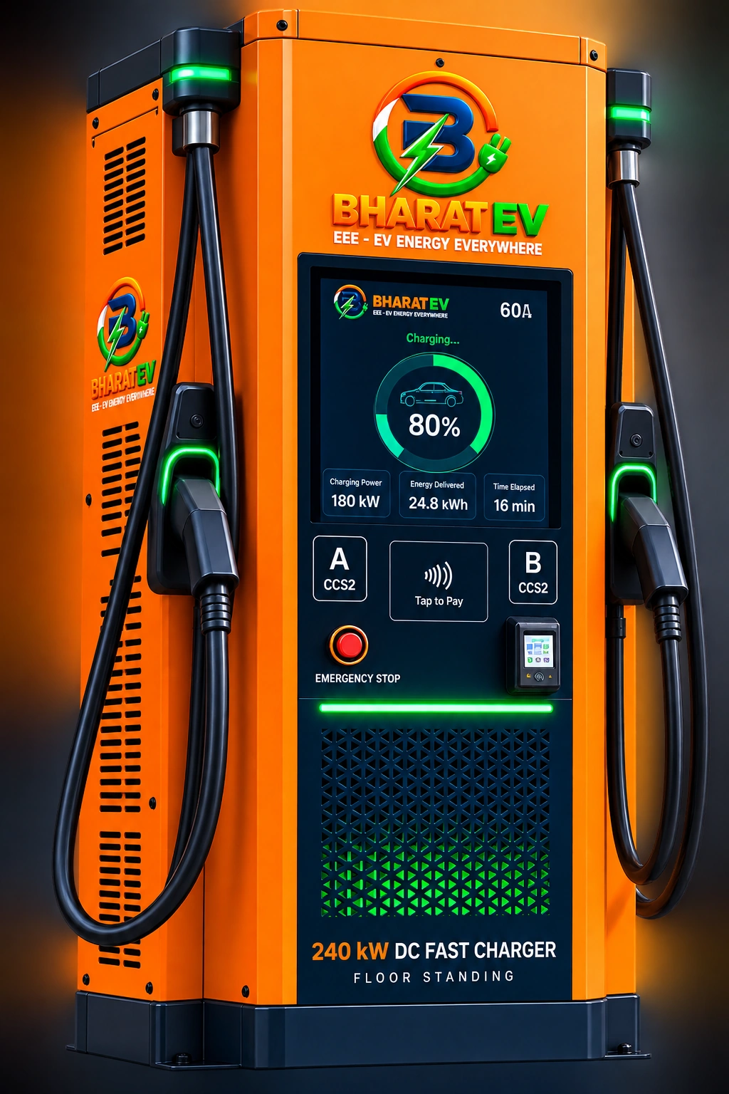 Floor-standing DC fast charger